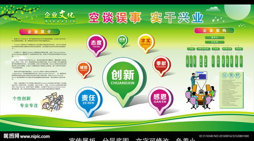 绿色环保公司文化墙公司宣传专栏图片